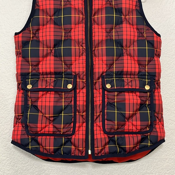 J. Crew Buffalo Plaid Puff Down Filled Zip Vest Jacket - Picture 5 of 15